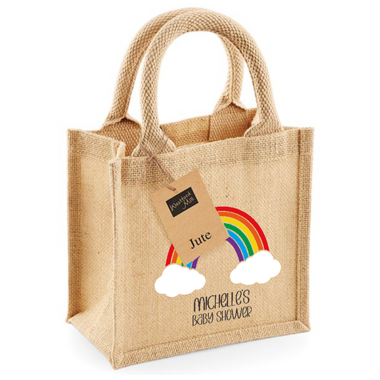 Baby Shower Jute Mini Gift Bag