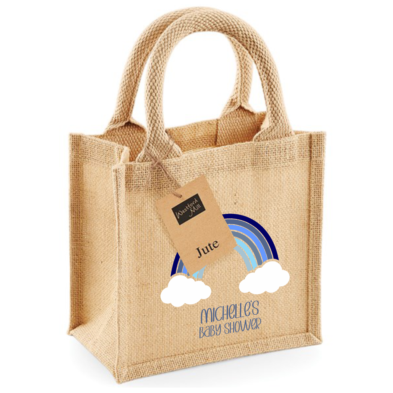 Baby Shower Jute Mini Gift Bag
