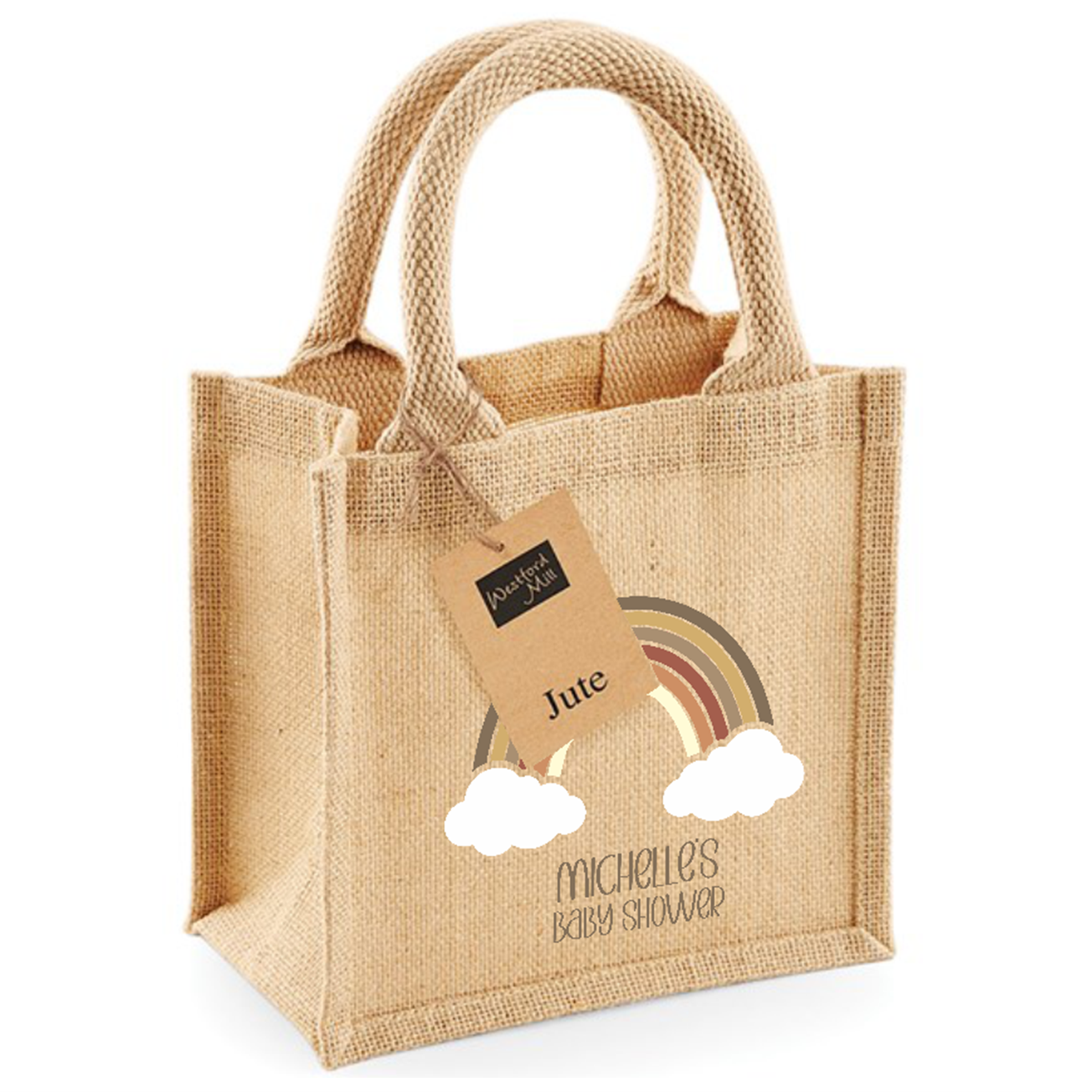 Baby Shower Jute Mini Gift Bag