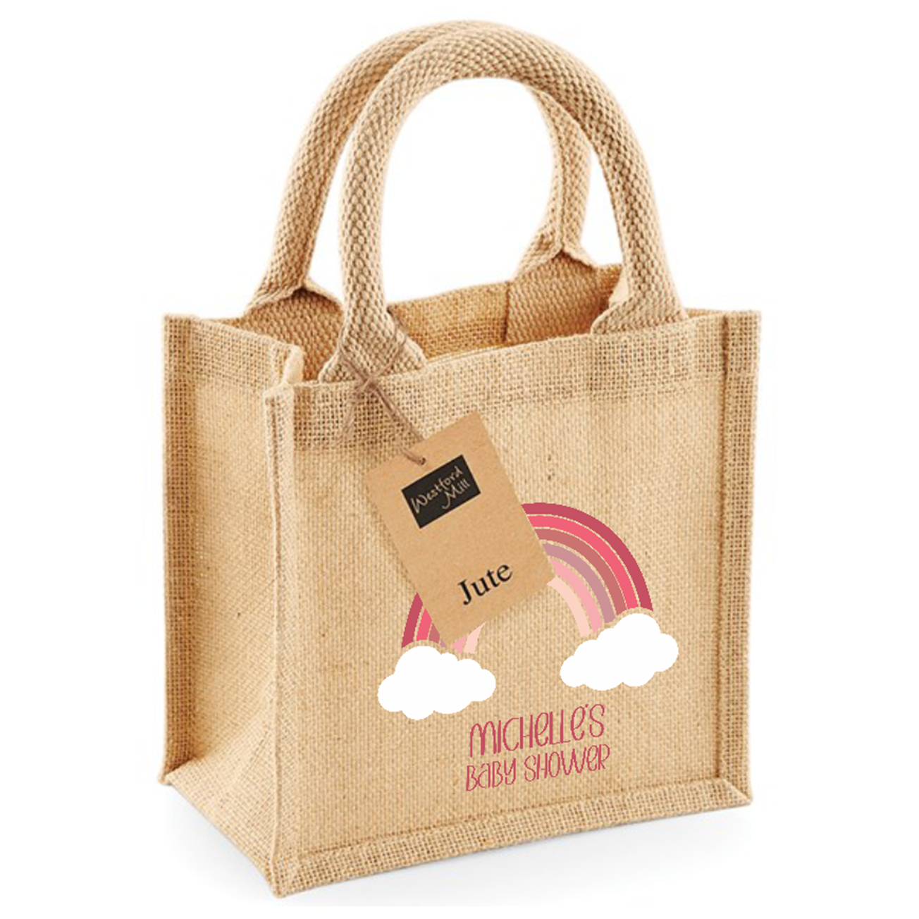 Baby Shower Jute Mini Gift Bag