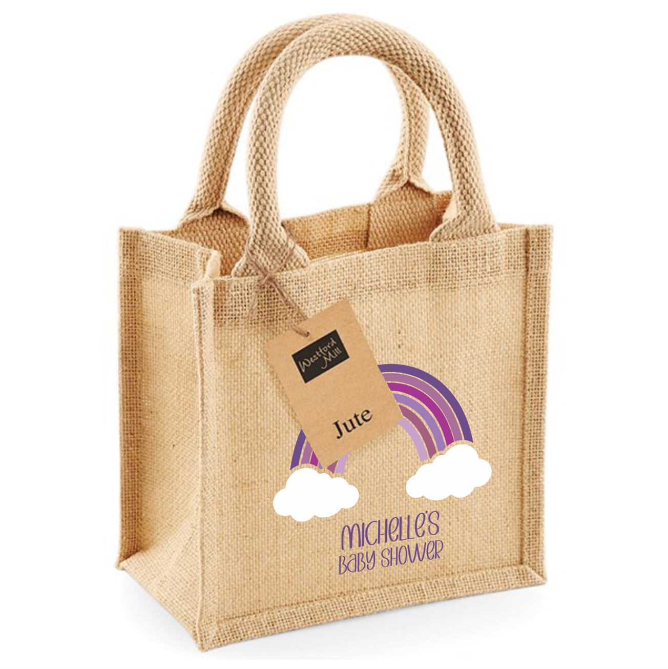 Baby Shower Jute Mini Gift Bag