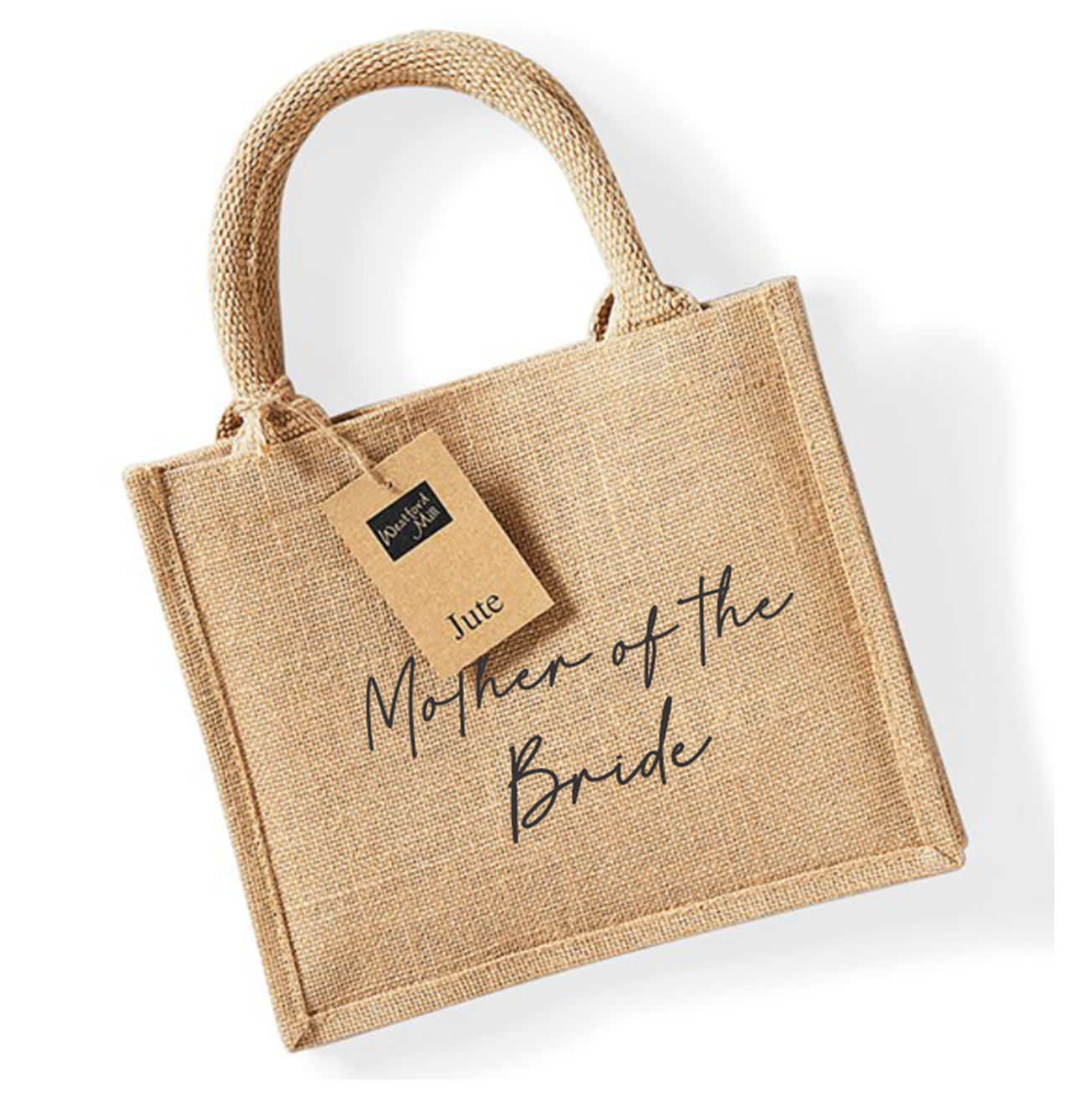 Personalised Text Jute Mini Gift Bag
