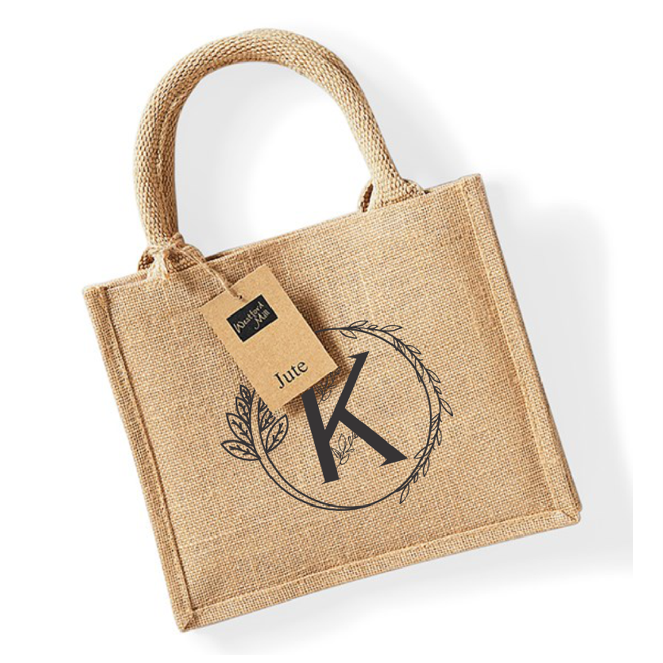 Personalised Initial Jute Mini Gift Bag