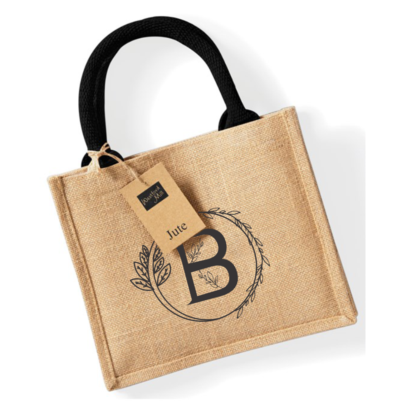 Personalised Initial Jute Mini Gift Bag