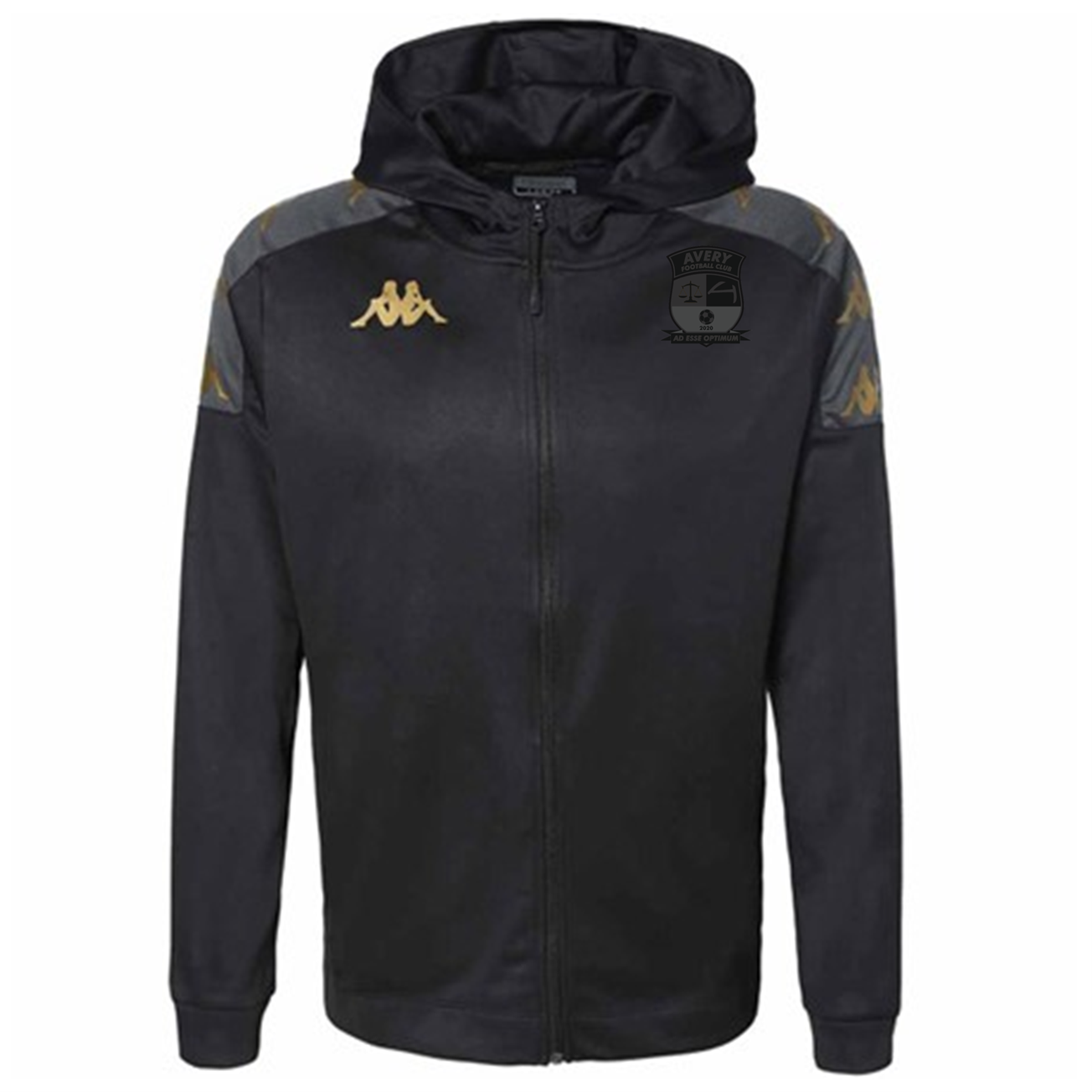 Avery FC - Managers Hooded Tracksuit Jacket - Black [Grevolo]