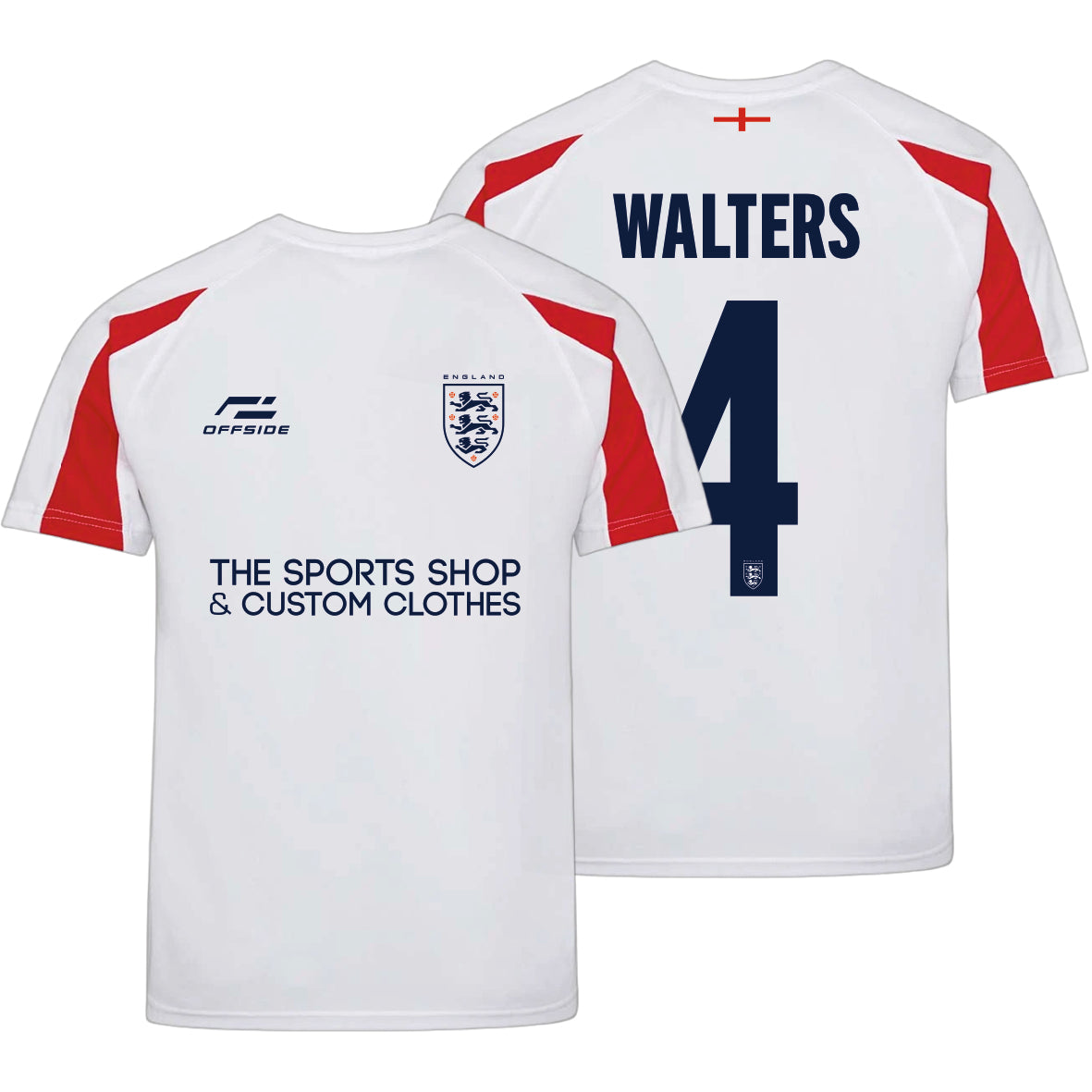 England (Home) World Cup Supporter T-Shirt – Personalised Name & Number Included