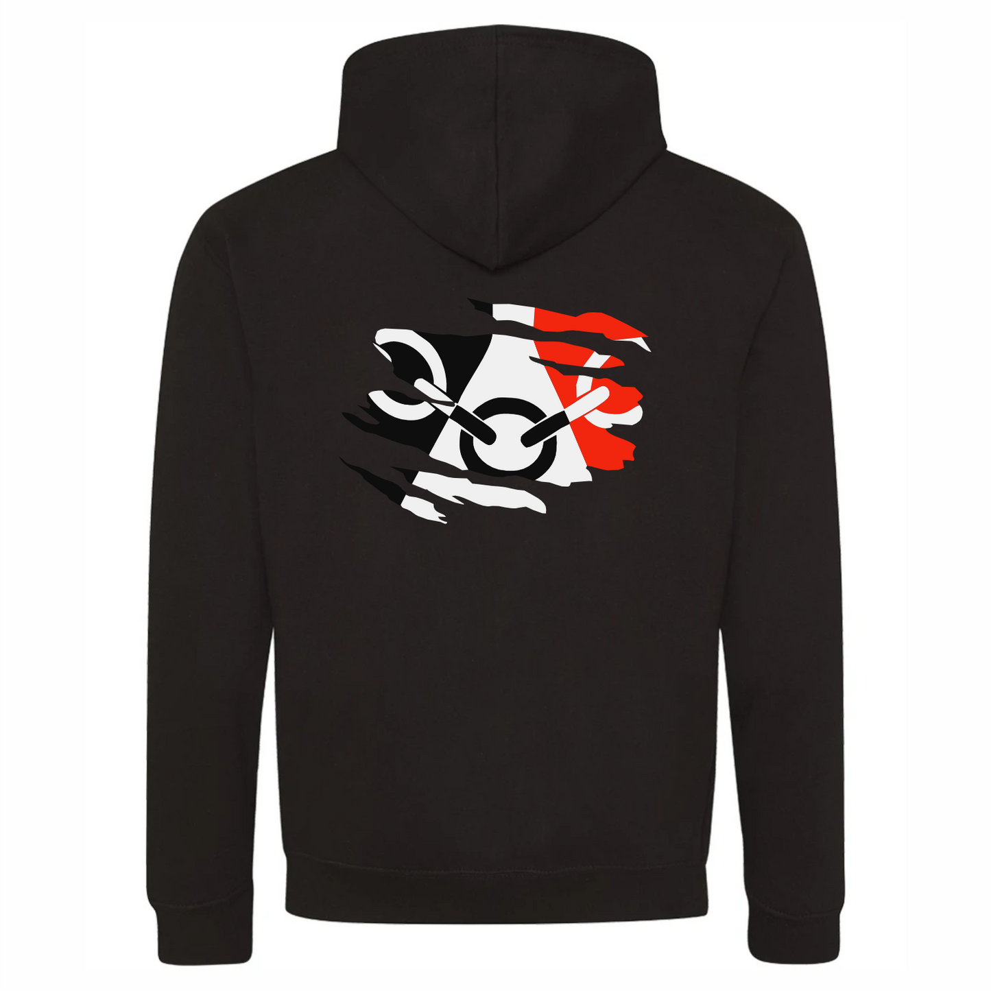 Black Country Zipped Hoodie Black/Red