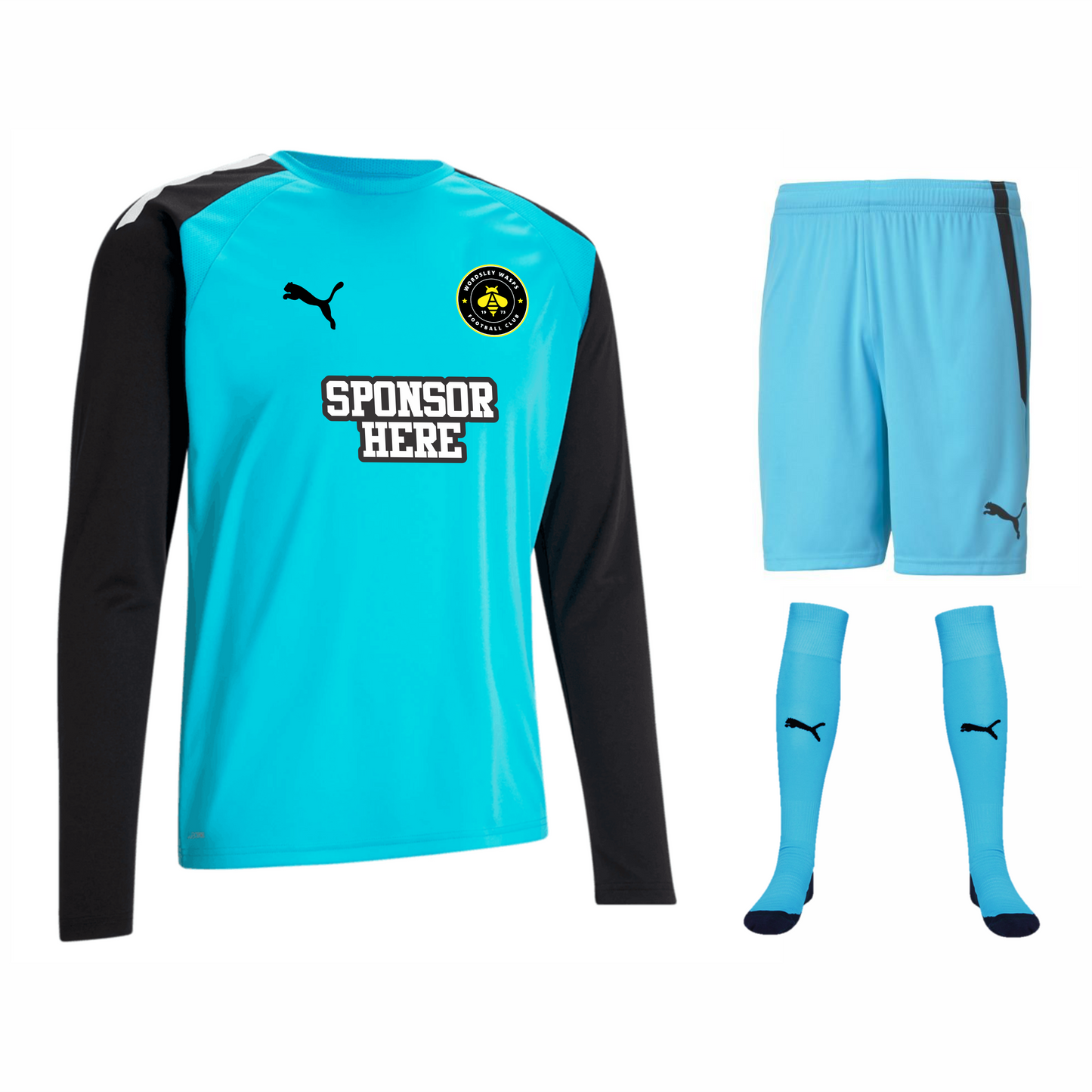 Wordsley Wasps Puma Blue GK Kit - Senior