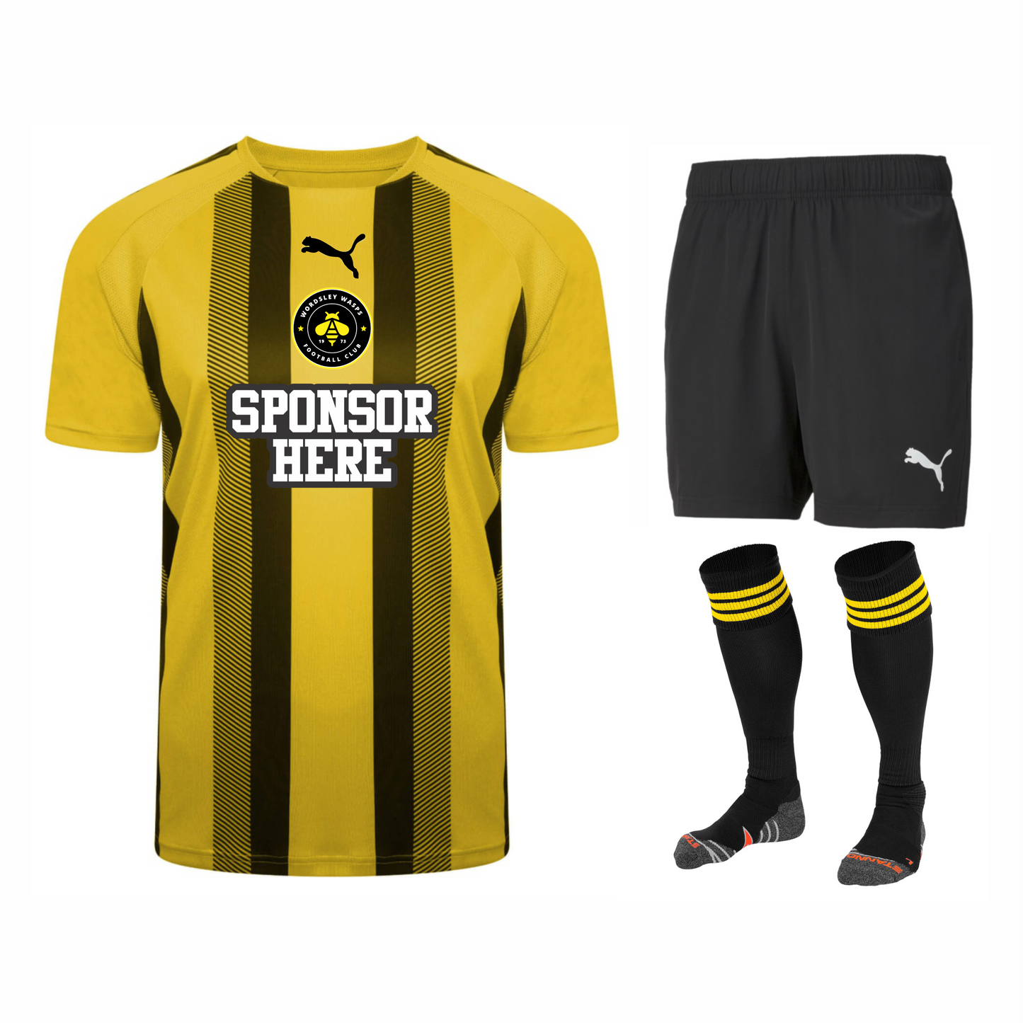 Wordsley Wasps Puma Away Kit - Senior