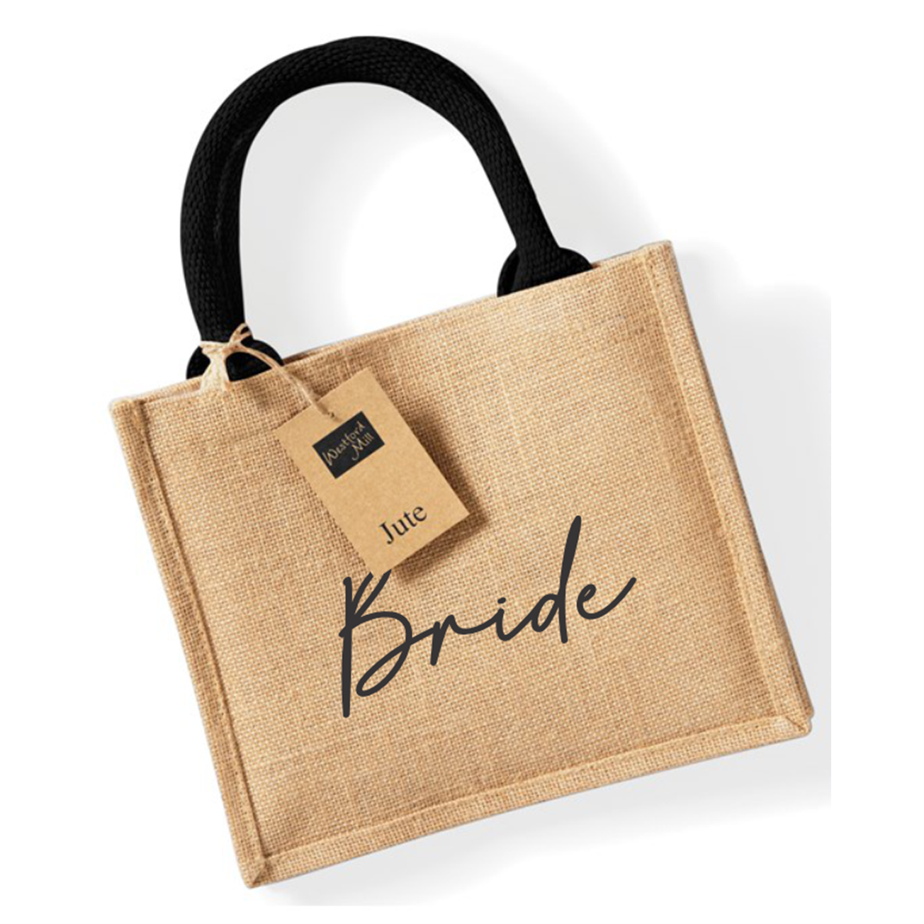 Personalised Text Jute Mini Gift Bag