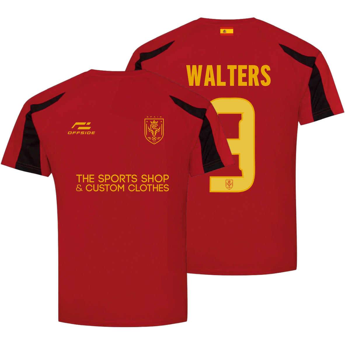 Spain World Cup Supporter T-Shirt – Personalised Name & Number Included