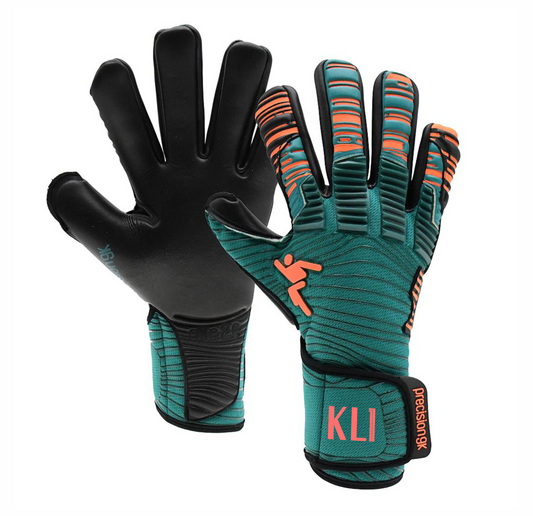 Custom Goalkeeper Gloves Teal/Fluo Orange/Black