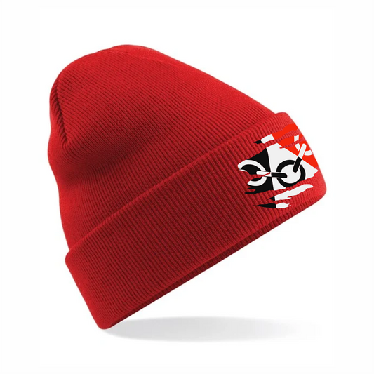 Black Country Red Cuffed Beanie Hat