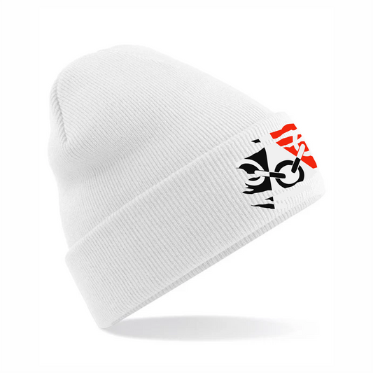 Black Country White Cuffed Beanie Hat