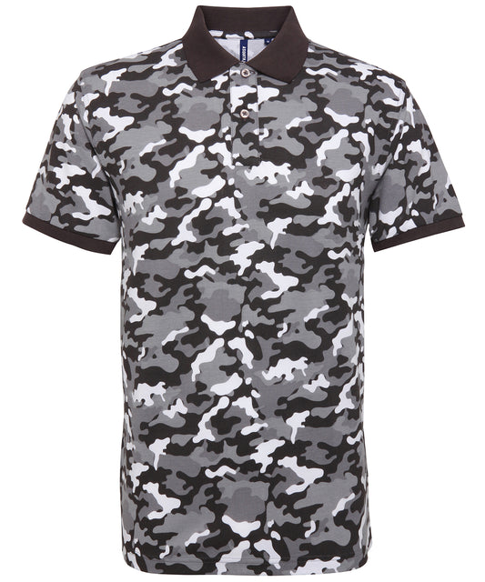 Men's camo piqué polo