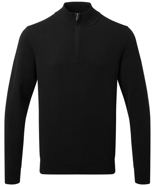 Men's cotton blend ¼ zip sweater