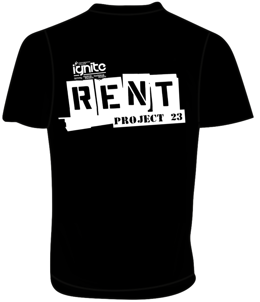 Kidderminster College Rent Project 2023 T Shirt Black The