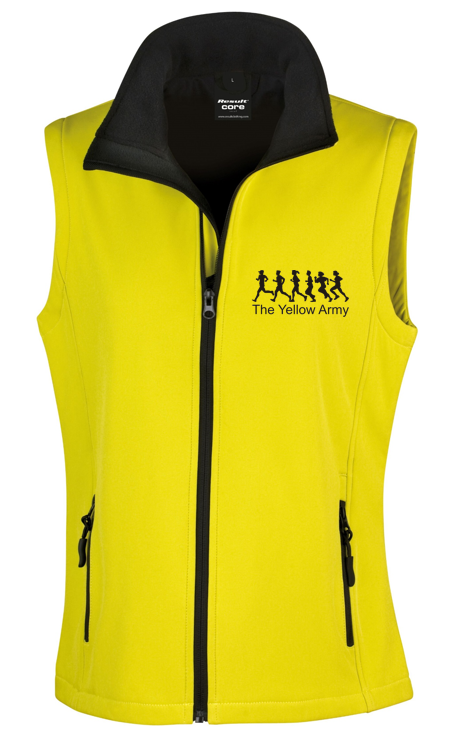 Yellow Army Ladies Soft Shell Gilet