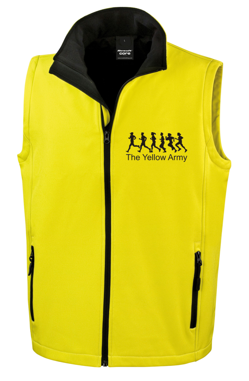 Yellow Army Men's Soft Shell Gilet